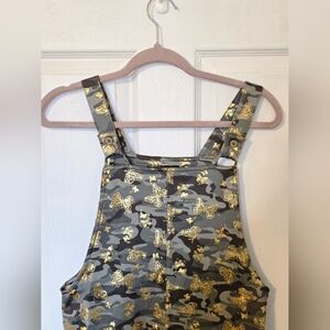 Derek Heart Girl Camouflage Overall Dress with Gold Butterfly Accents Teen 16